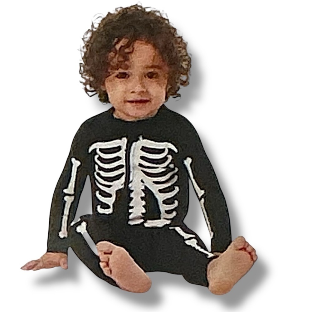 Halloween Skeleton Glow in Dark Sleeper 1 Piece Costume Baby Infant 18 Months